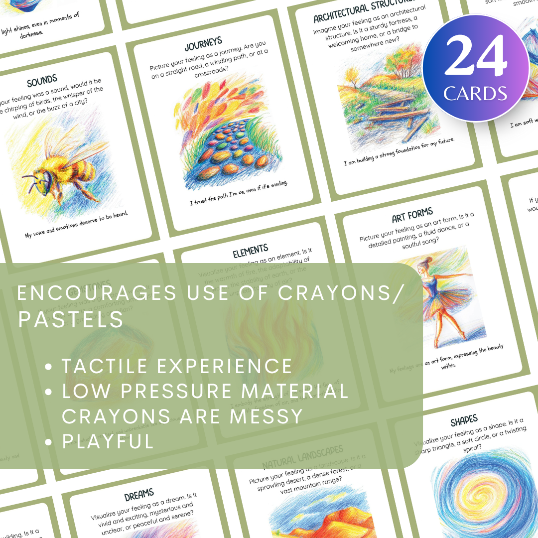 Emotion Art Cards, Creative Expression, Safely Explore Emotions, Art Making Interventions, Non Verbal Expression