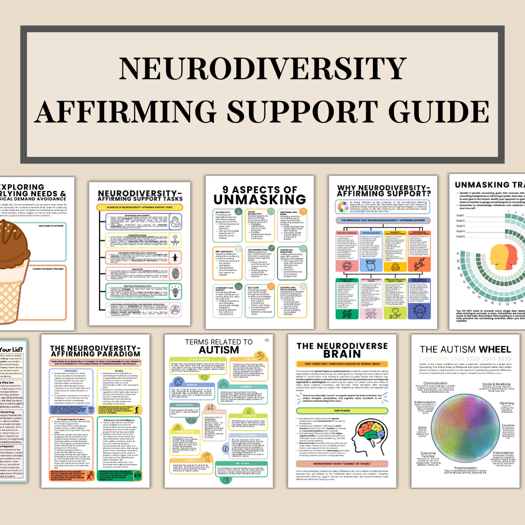 Neurodiversity Affirming Support Guide, Counselling, Autism Spectrum, ADHD, Neurodivergent, PDA, & Unmasking