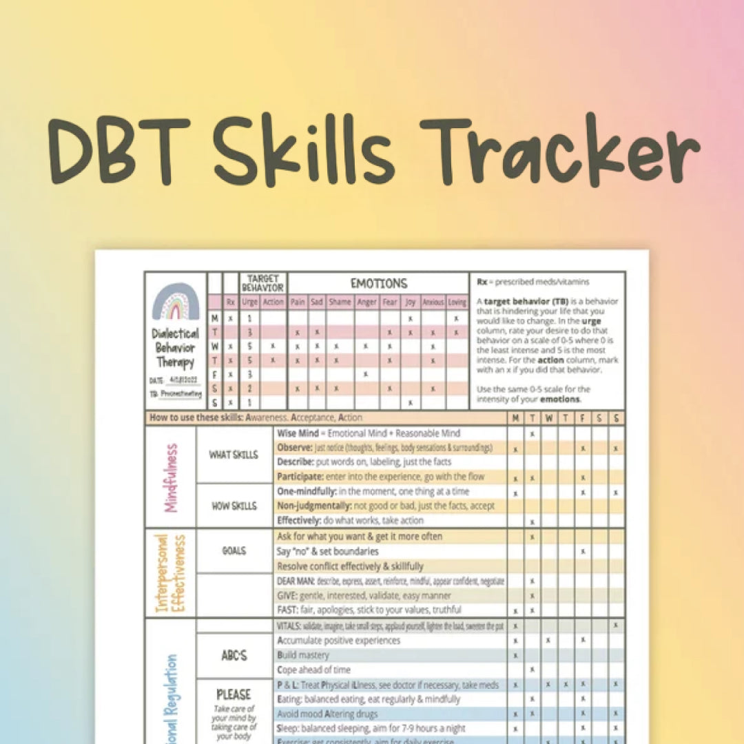 DBT MEGA BUNDLE, dbt skills, dbt workbook, worksheets, counseling resources and tools, mental health printable, dbt flash cards