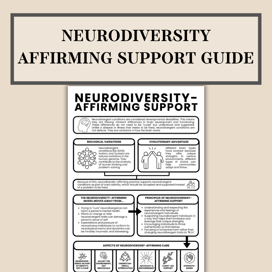 Neurodiversity Affirming Support Guide, Counselling, Autism Spectrum, ADHD, Neurodivergent, PDA, & Unmasking