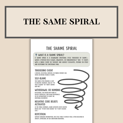 Guilt and Shame Workbook, Inner Child Healing, Shame Spiral, Trauma Recovery Journal