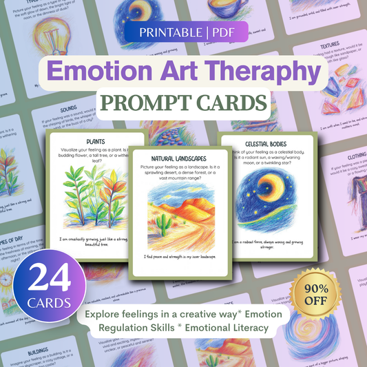 Emotion Art Cards, Creative Expression, Safely Explore Emotions, Art Making Interventions, Non Verbal Expression