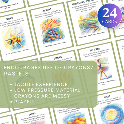 Emotion Art Cards, Creative Expression, Safely Explore Emotions, Art Making Interventions, Non Verbal Expression
