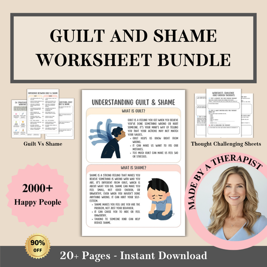 Guilt and Shame Workbook, Inner Child Healing, Shame Spiral, Trauma Recovery Journal