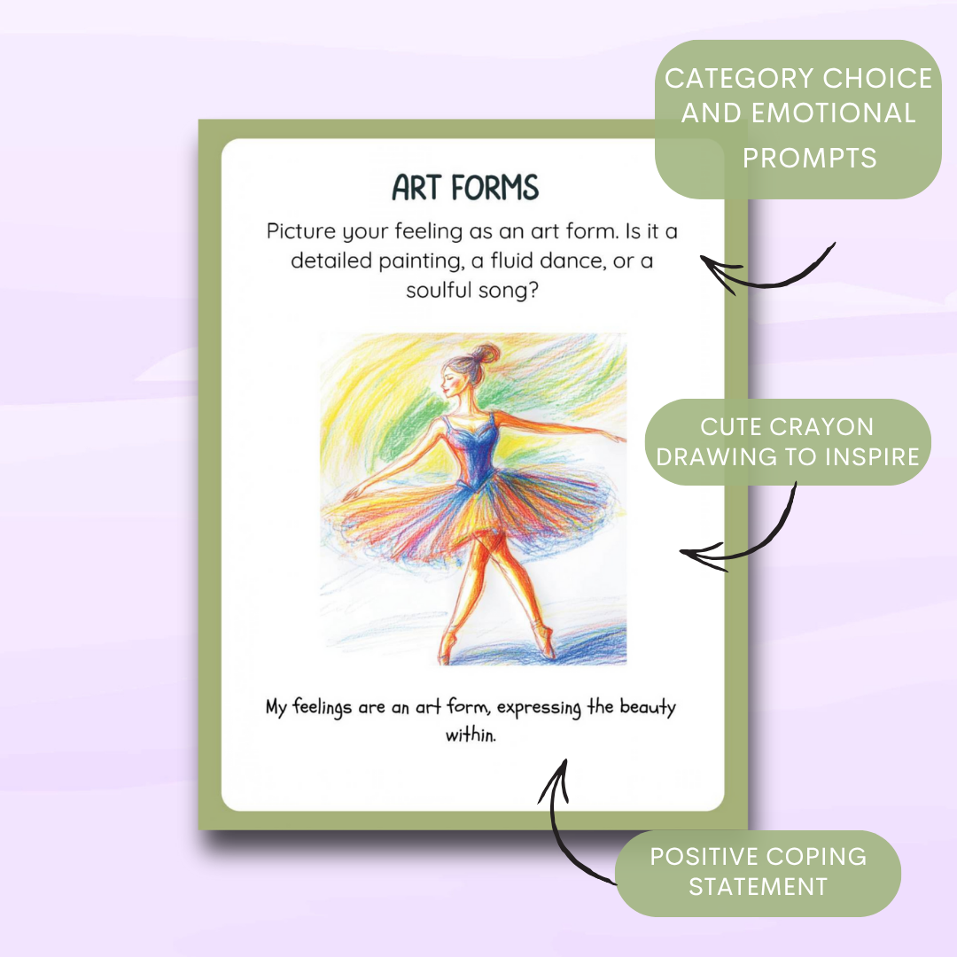Emotion Art Cards, Creative Expression, Safely Explore Emotions, Art Making Interventions, Non Verbal Expression
