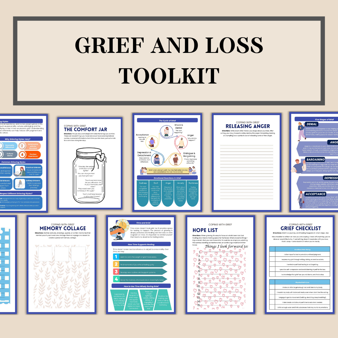 Grief & Loss Workbook for Teens & Adults, Stages of Grief & Loss