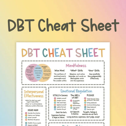DBT MEGA BUNDLE, dbt skills, dbt workbook, worksheets, counseling resources and tools, mental health printable, dbt flash cards