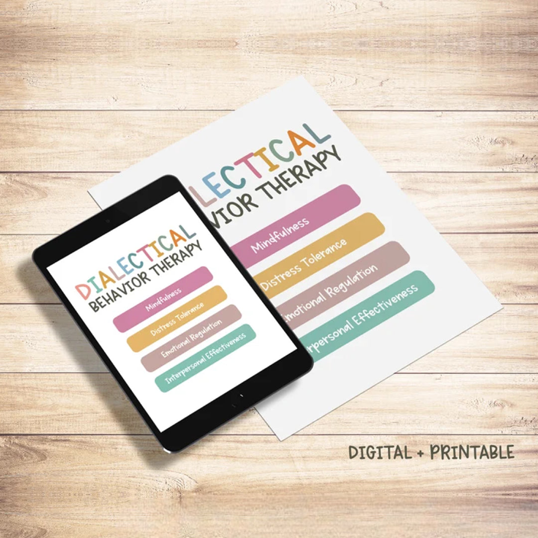 DBT MEGA BUNDLE, dbt skills, dbt workbook, worksheets, counseling resources and tools, mental health printable, dbt flash cards