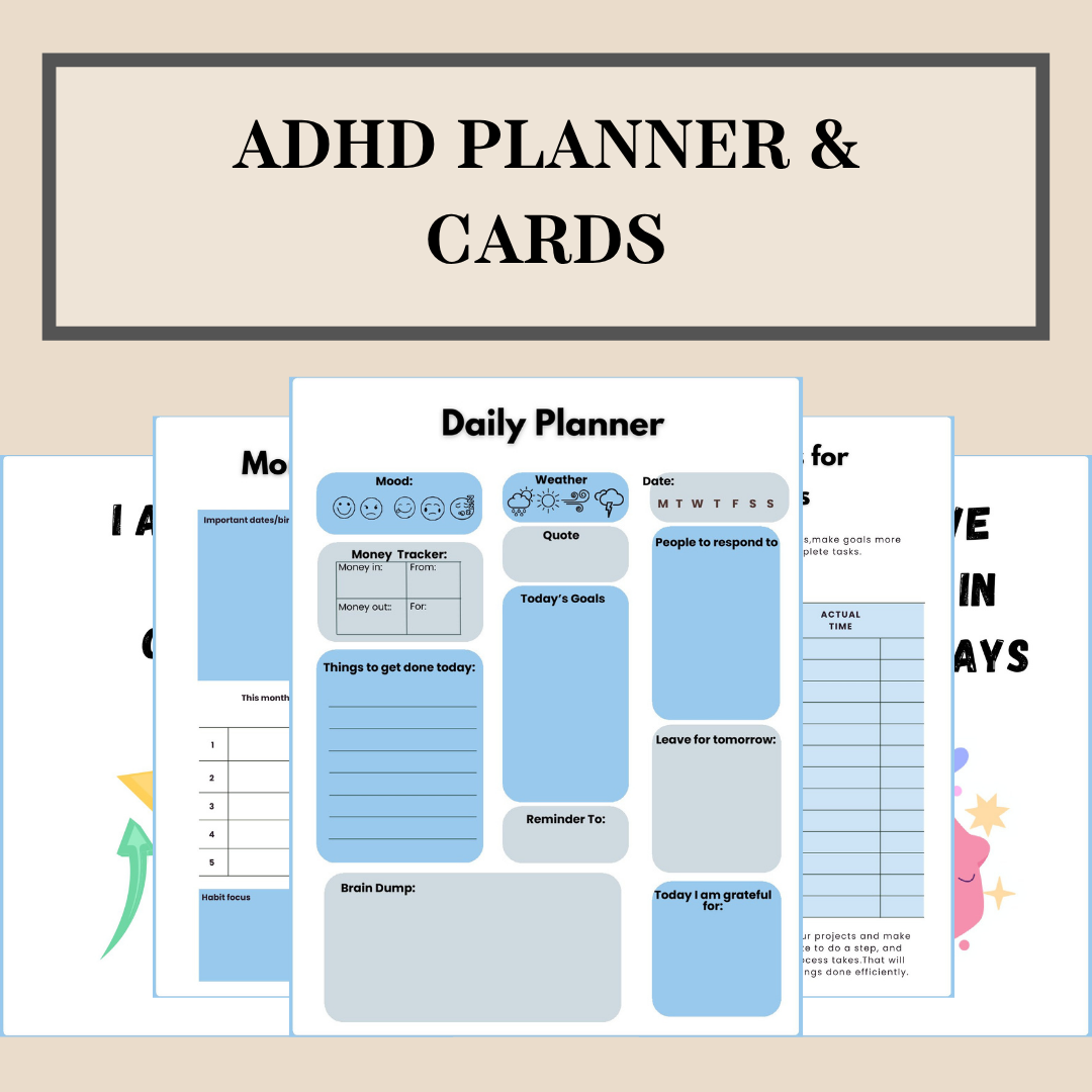 Executive Functioning Bundle ADHD, 280+ ADHD Worksheets, Increase Focus, Decrease Overwhelm