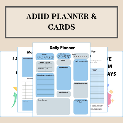 Executive Functioning Bundle ADHD, 280+ ADHD Worksheets, Increase Focus, Decrease Overwhelm
