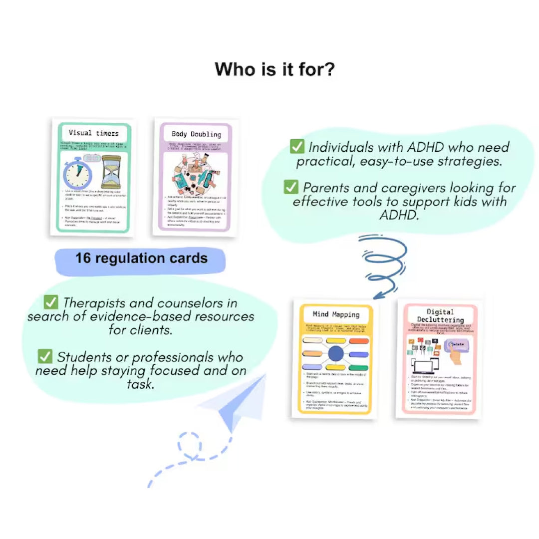 Coping Skills Cards, ADHD Adults & Teens, Visual Aids & Resources
